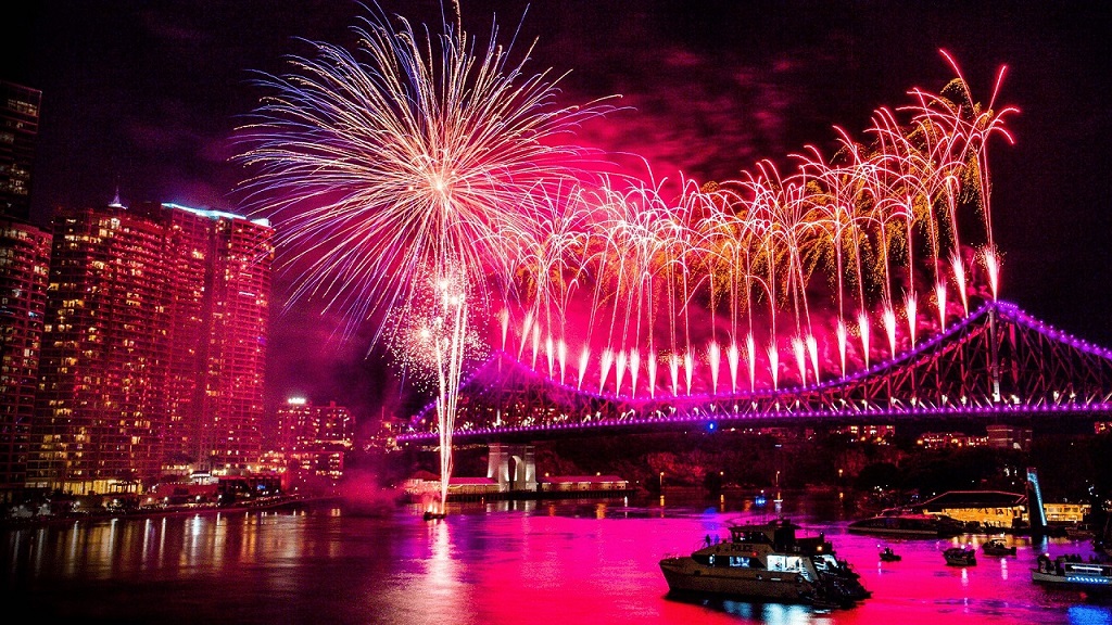 Fireworks on the Story Bridge