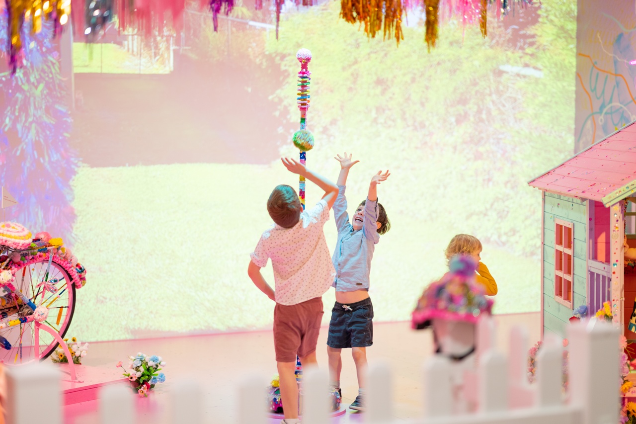 Kids enjoying exhibition at Museum of Brisbane.