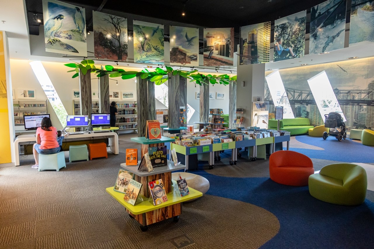 An image of the learning space of Brisbane Square Library.