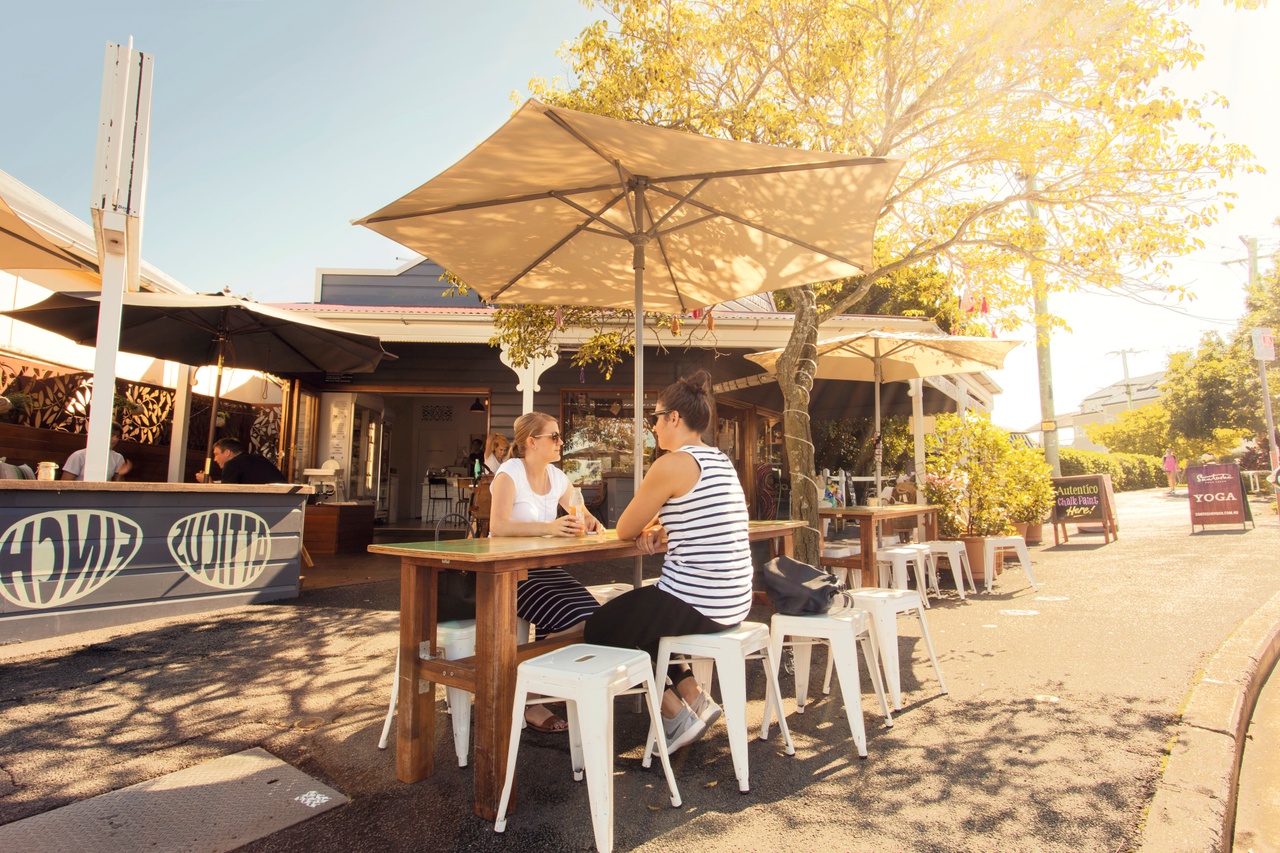 A coffee shop on Latrobe Terrace in Brisbane's leafy suburb of Paddington