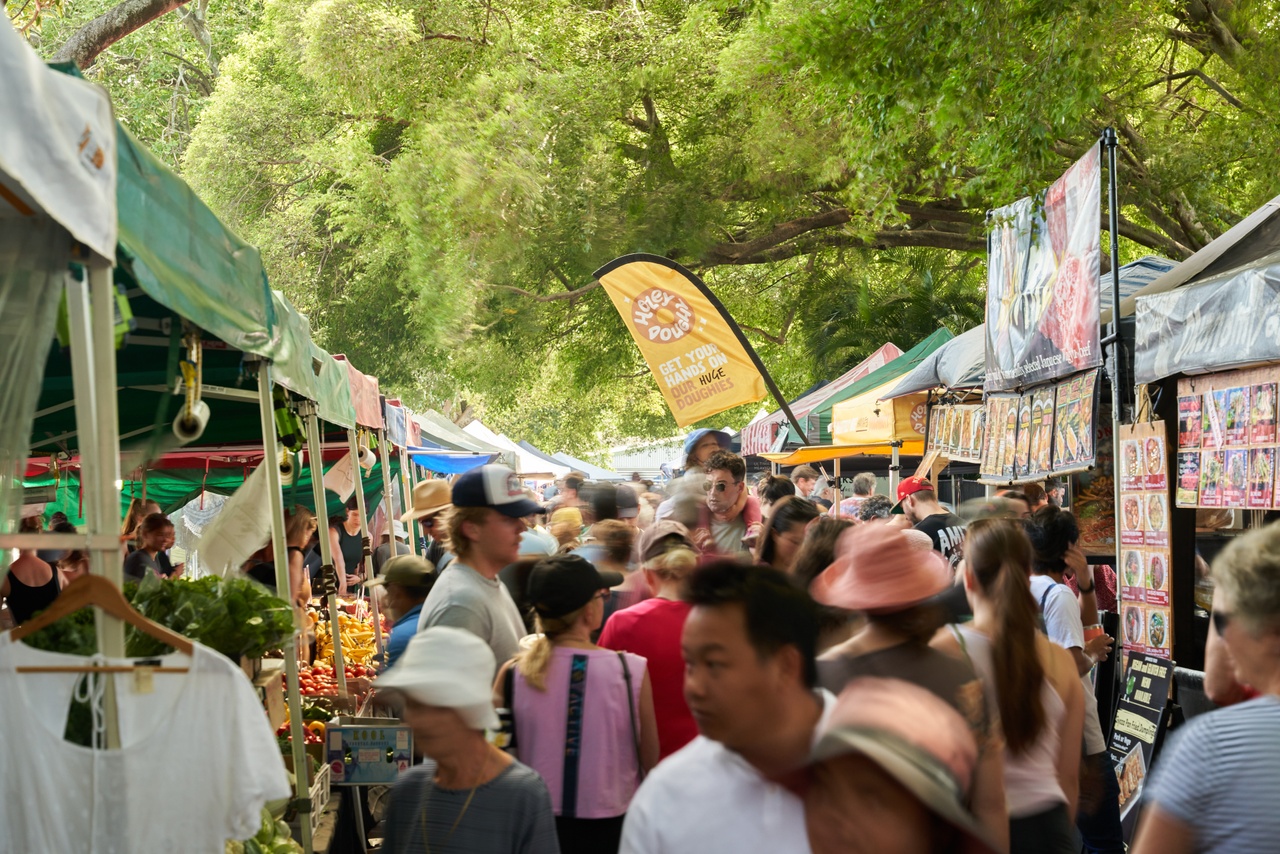 Crowds at the West End Markets
