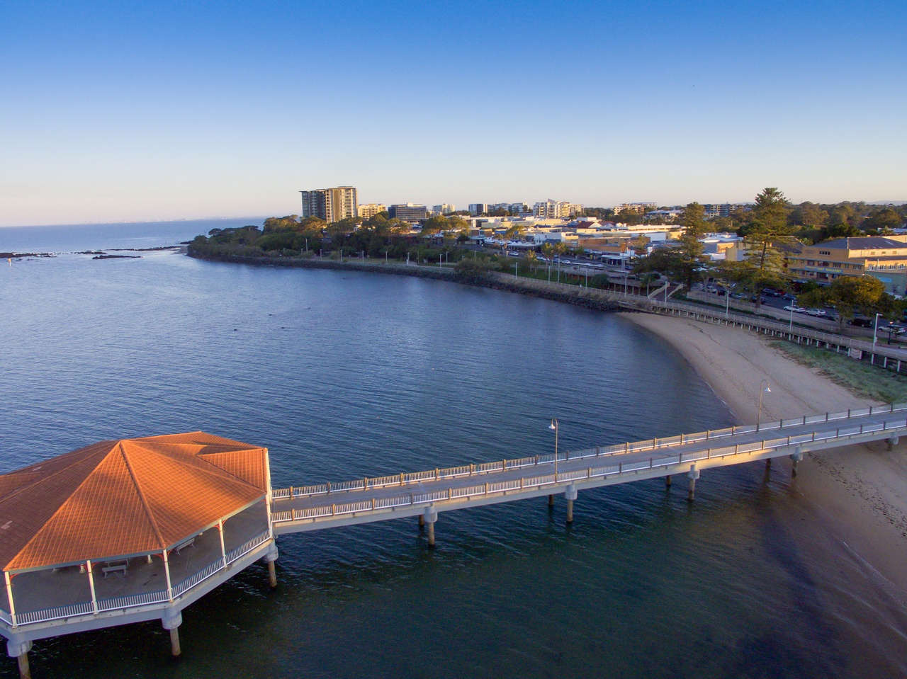 Redcliffe Beach and Jetty Aerial Moreton Bay Region