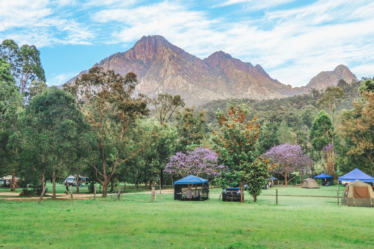 Campground with mount Barney in the background
