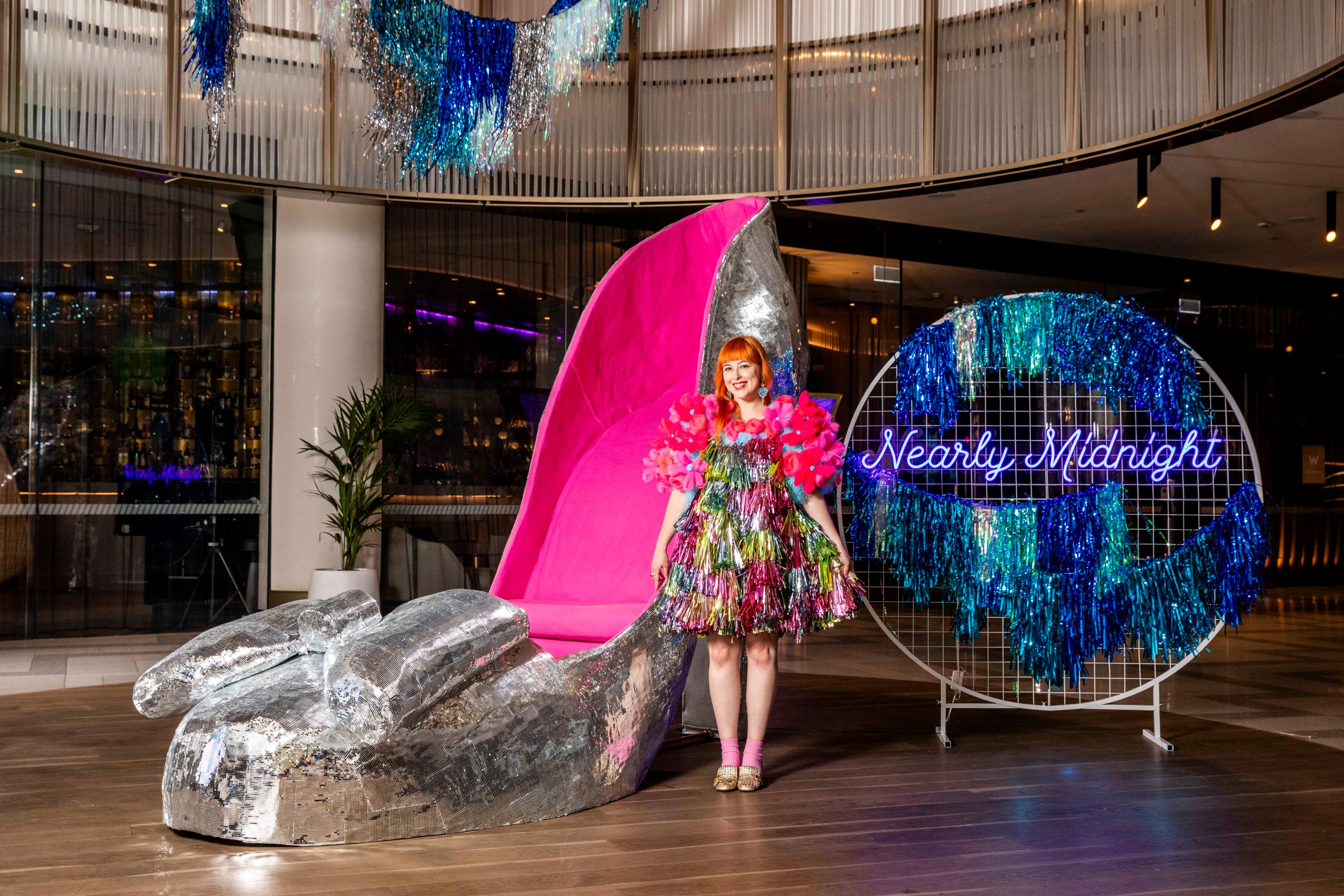 Giant crystal slipper sculpture made by Rachel Burke in Brisbane Quarter