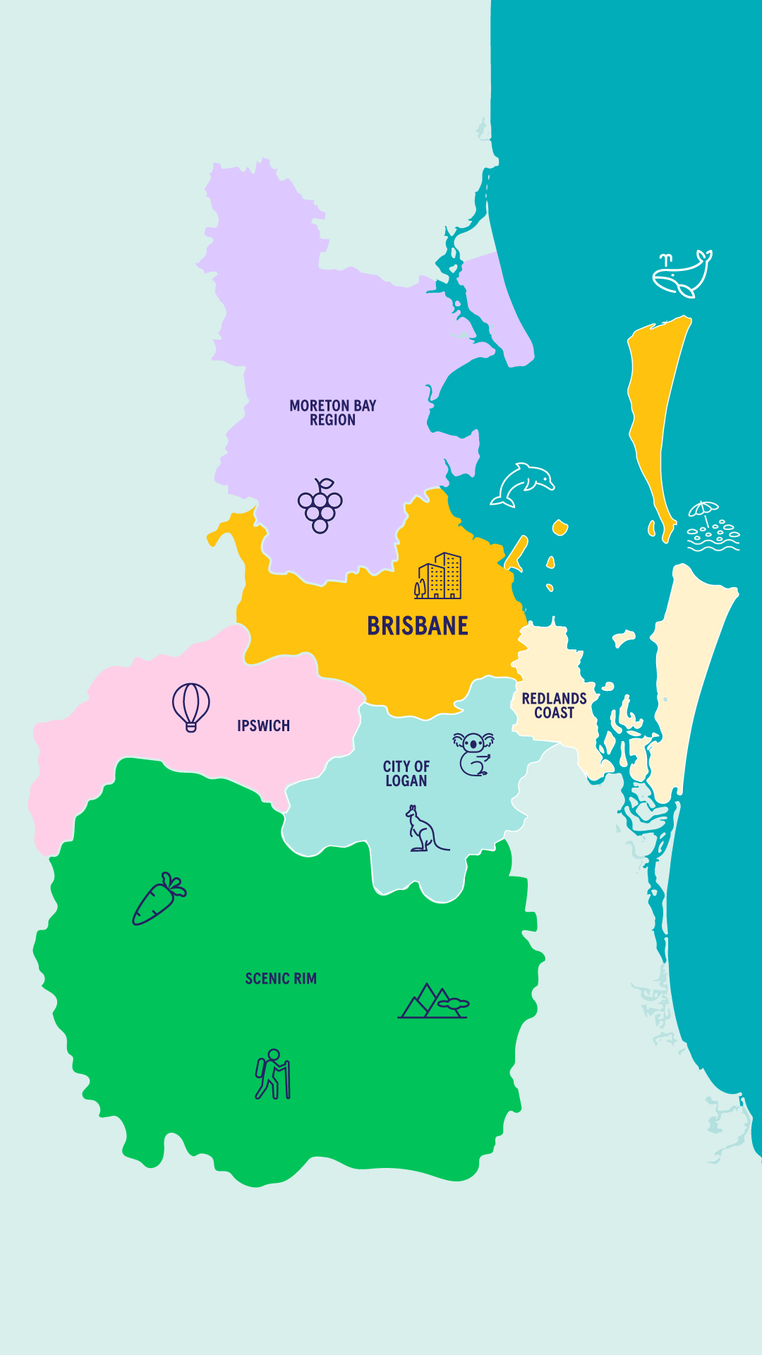 Brisbane region map - mobile spec